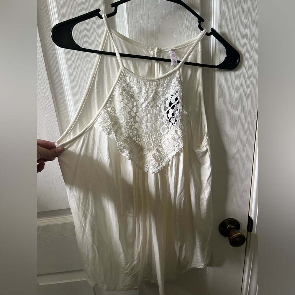 Bluetime Off White Lace Halter Top